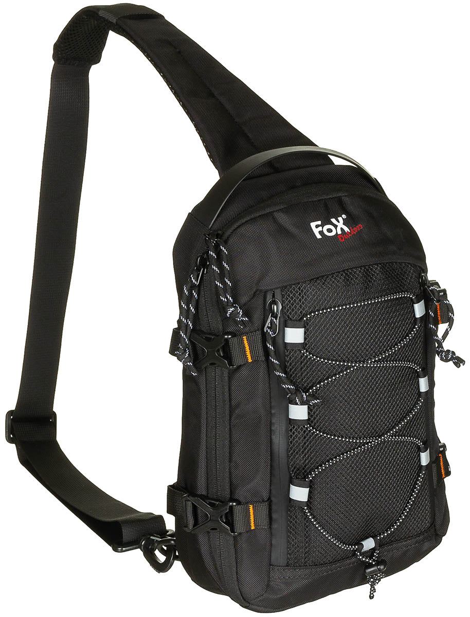 Geantă de Umăr Compact Sling Negru FoxOutdoor - Bretea Captușită, Ambidextră