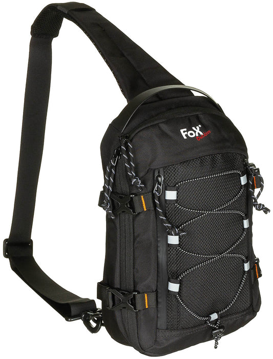 Geantă de Umăr Compact Sling Negru FoxOutdoor - Bretea Captușită, Ambidextră