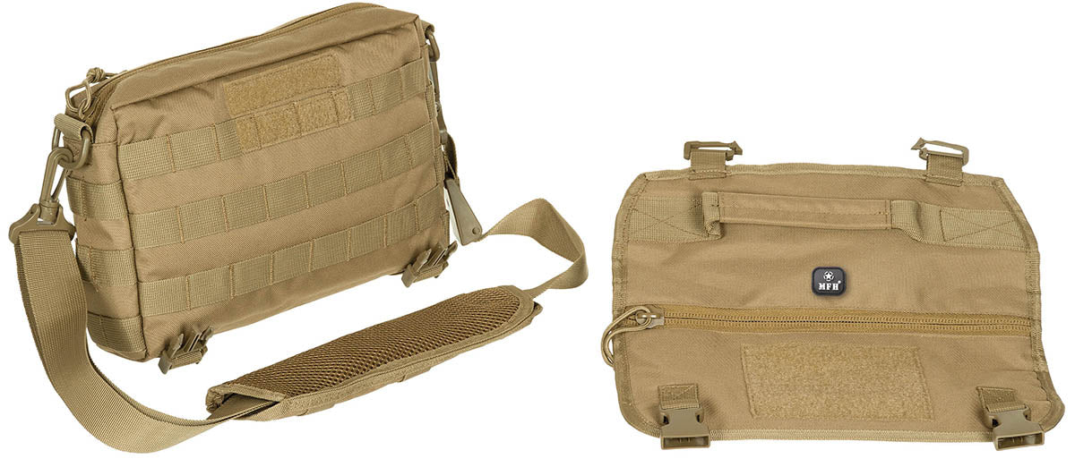 Geantă de Umăr MOLLE Coyote Tan MFH - Compartiment Căptușit, Bretea Detașabilă