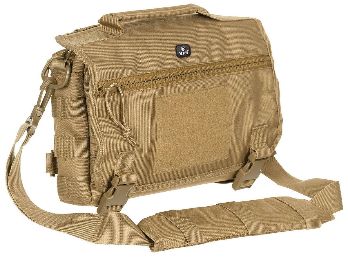 Geantă de Umăr MOLLE Coyote Tan MFH - Compartiment Căptușit, Bretea Detașabilă