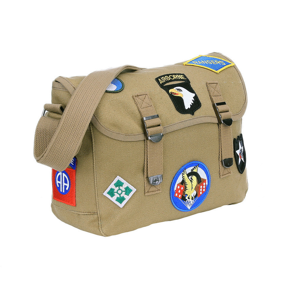Geantă de Umăr Pukkel WWII Emblems Khaki - Stil Autentic și Durabilitate Militarã