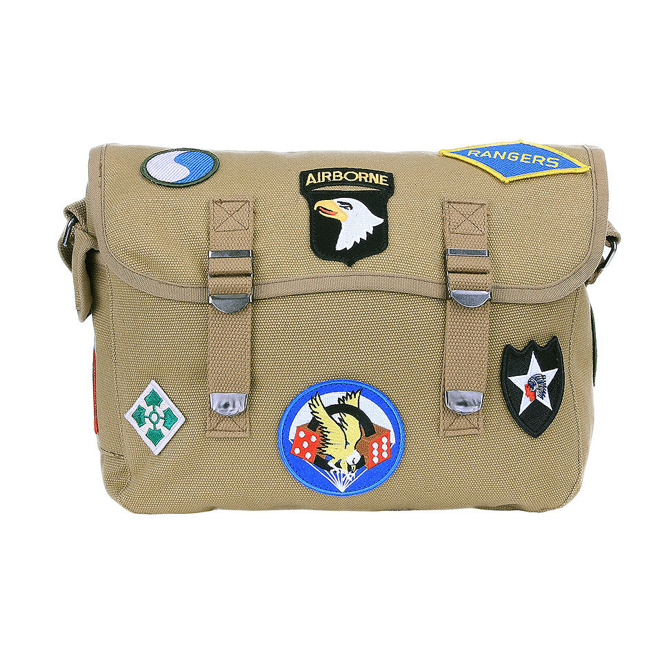 Geantă de Umăr Pukkel WWII Emblems Khaki - Stil Autentic și Durabilitate Militarã