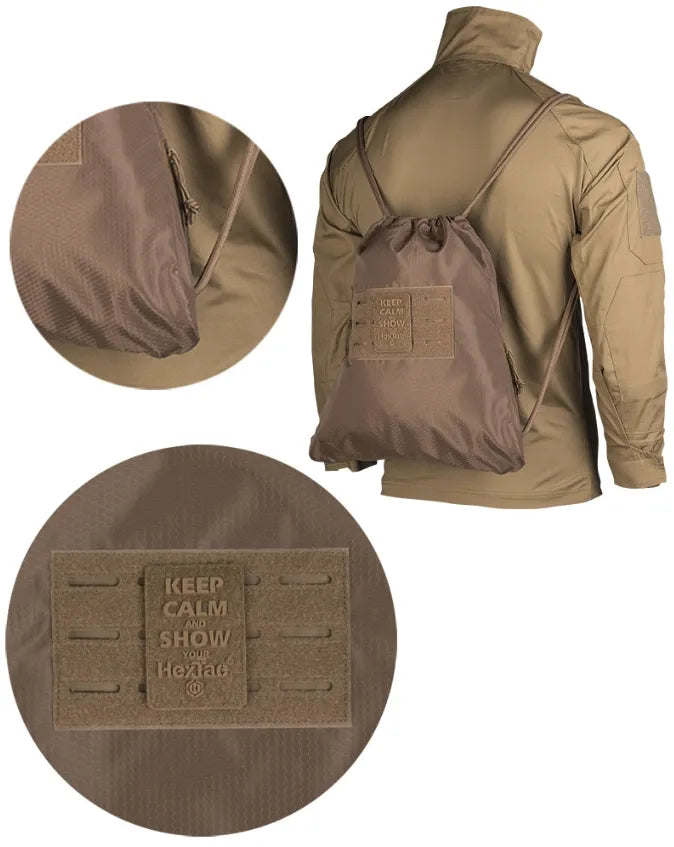 Geantă Sport Dark Coyote HEXTAC® – 7L, Stil Tactic cu Sistem Laser-Cut și Compartimentare Inteligentă