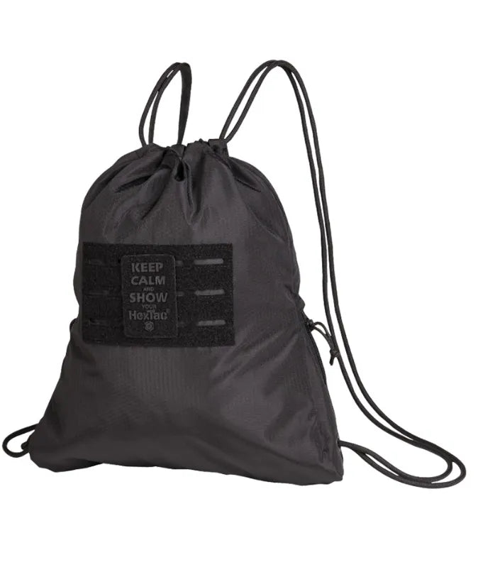 Geantă Sport Neagră HEXTAC® – 7L, Tactică, Ușoară, cu Sistem Laser-Cut și Buzunare Laterale