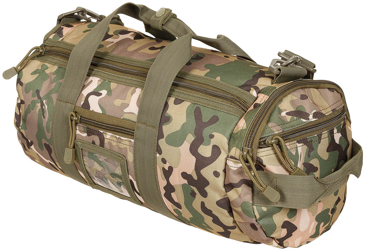 Geantă tactic rotundă MOLLE Operation Camo MFH - Bretea Detașabilă, Buzunare Laterale