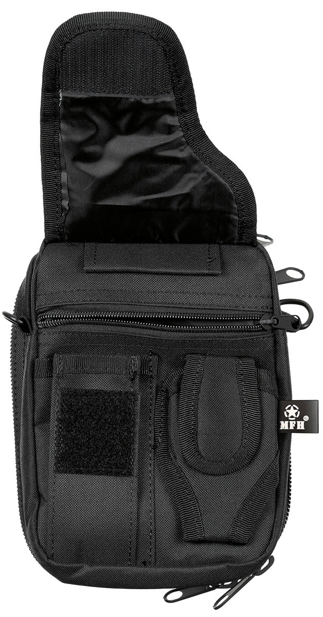 Geantă Tactică cu Holster Negru MFH - Holster Detașabil, Bretea Reglabilă