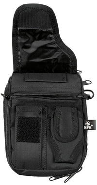 Geantă Tactică cu Holster Negru MFH - Holster Detașabil, Bretea Reglabilă