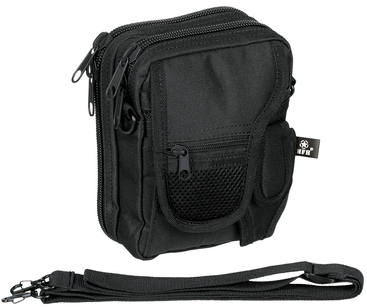 Geantă Tactică cu Holster Negru MFH - Holster Detașabil, Bretea Reglabilă