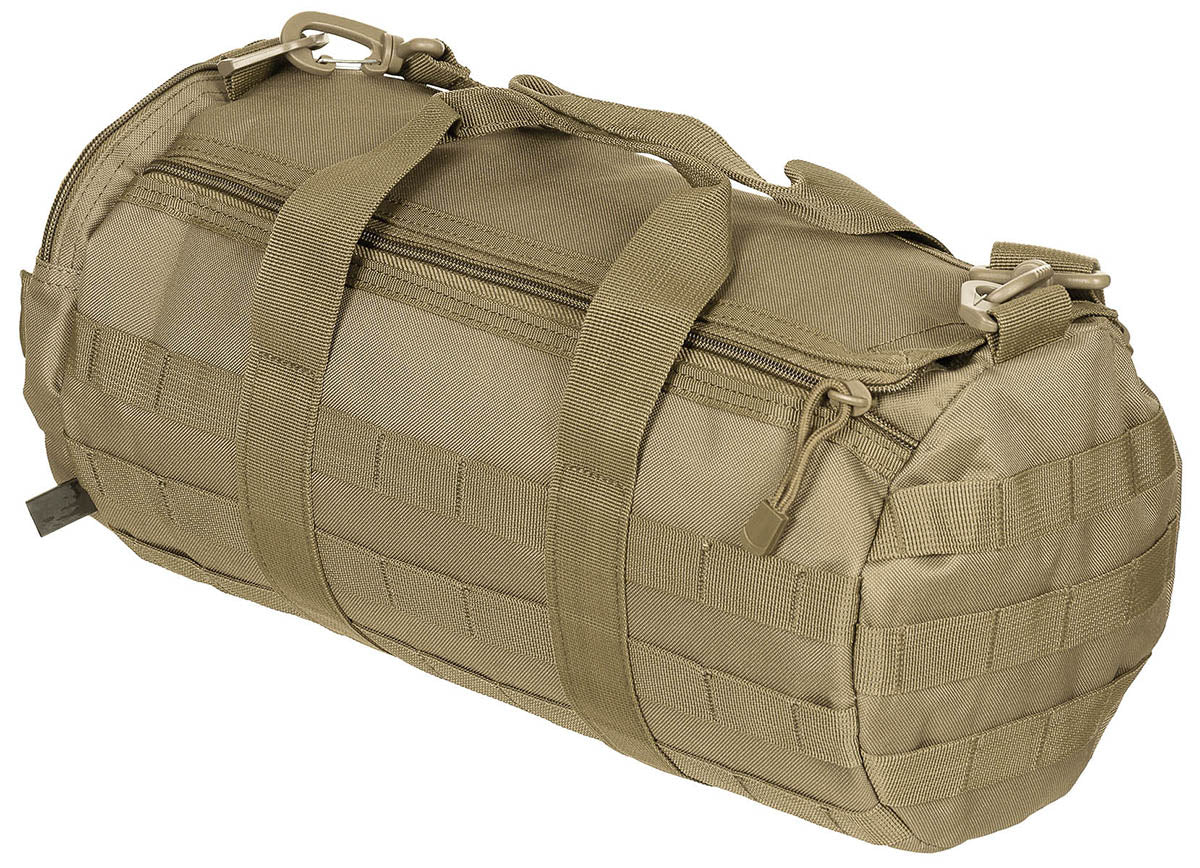 Geantă Tactică Rundă MOLLE Coyote Tan MFH - Bretea Detașabilă, Fermoar Dublu