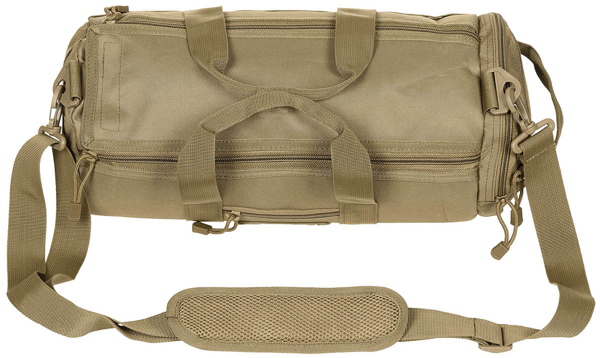 Geantă Tactică Rundă MOLLE Coyote Tan MFH - Bretea Detașabilă, Fermoar Dublu