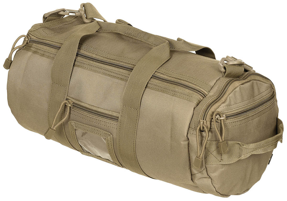 Geantă Tactică Rundă MOLLE Coyote Tan MFH - Bretea Detașabilă, Fermoar Dublu