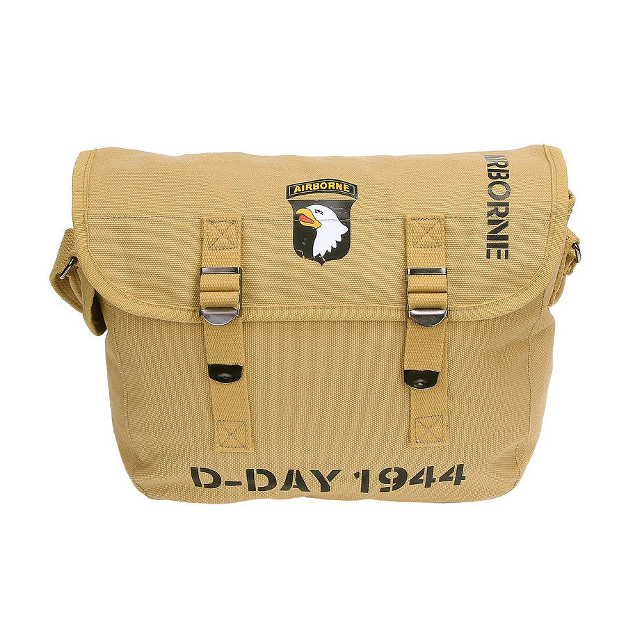 Geantă Umăr 101st Airborne D-Day Khaki Fostex - Moștenire Autentică