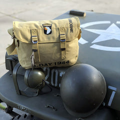 Geantă Umăr 101st Airborne D-Day Khaki Fostex - Moștenire Autentică