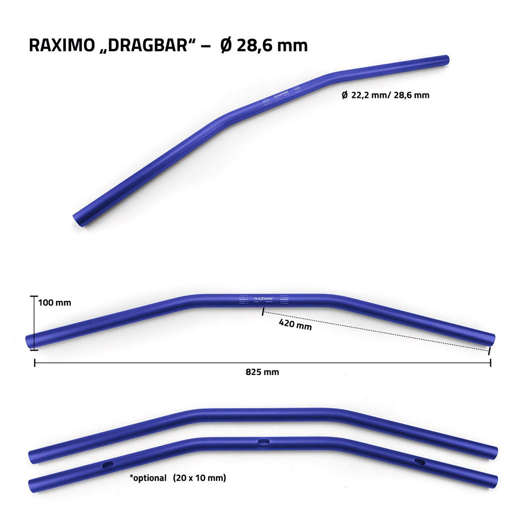 Ghidon Drag Bar Conic Raximo - Aluminiu, Cabluri Interne