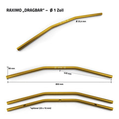 Ghidon Drag Bar Flat Raximo 1 inch - Cabluri Interne