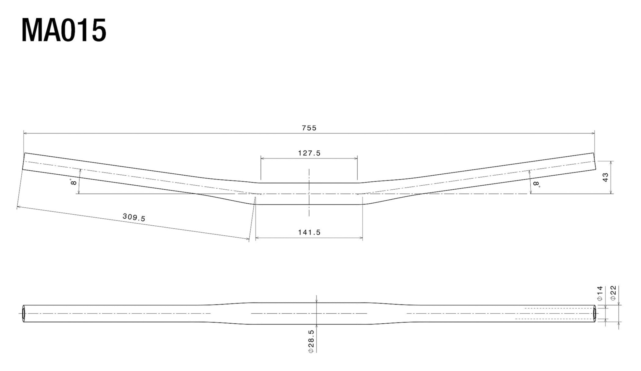 Ghidon Drag Bar Rizoma din Aluminiu - Negru, Certificat