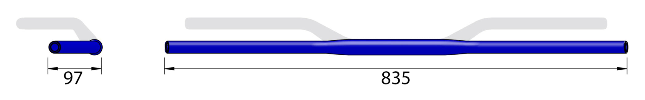 Ghidon Moto X-Bar Drag Bar Wide XD2 - Aluminiu, 835mm