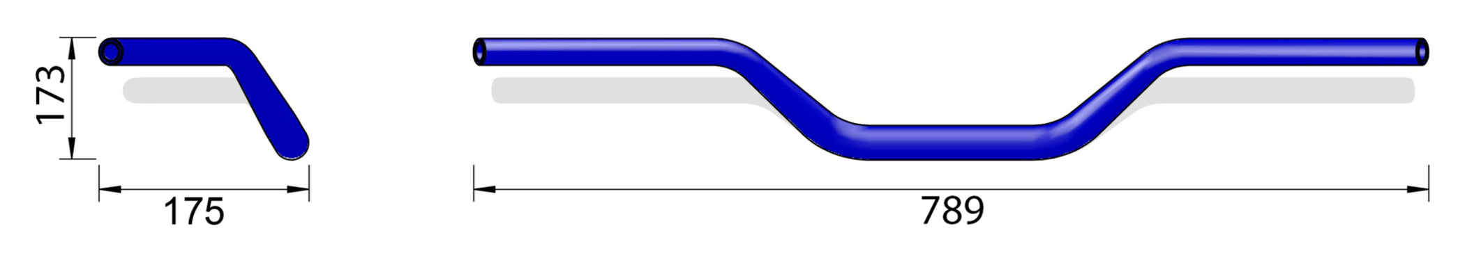 Ghidon Naked Bike X-Bar Alu X02, L:789mm - Rigiditate Sporită