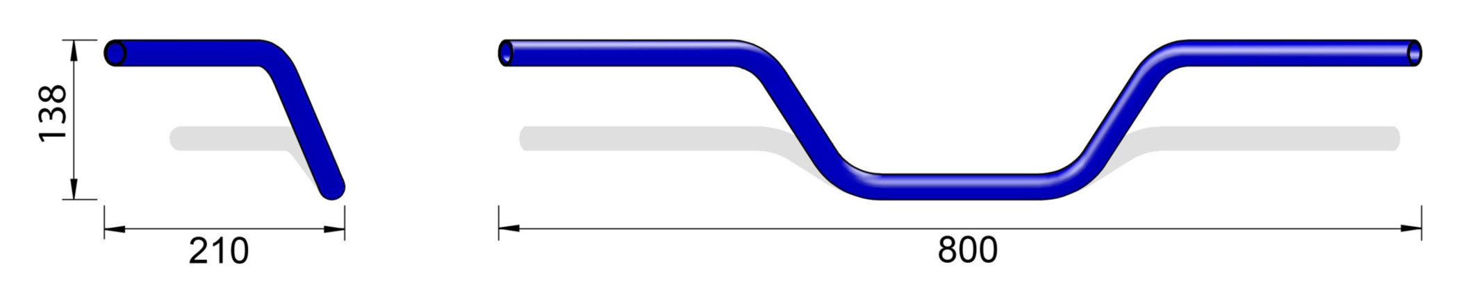 Ghidon Touring L03 Louis 800mm - Cromat, Poziție Dreaptă