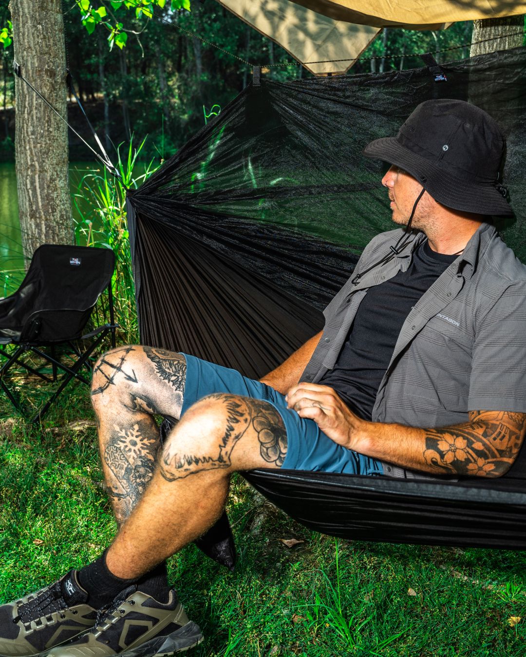 Hamac Mynest Hammock With Net D19025 Black Pentagon Tactical - Confort Superior și Protecție Integrală
