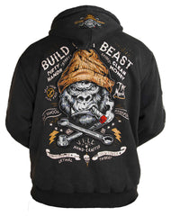 Hanorac cu glugă Build Your Beast Lethal Threat - Bumbac, Motiv Gorilla