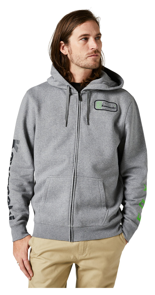 Hanorac cu Glugă Fox Kawasaki Kawi - Fleece Moale, Licențiat Oficial