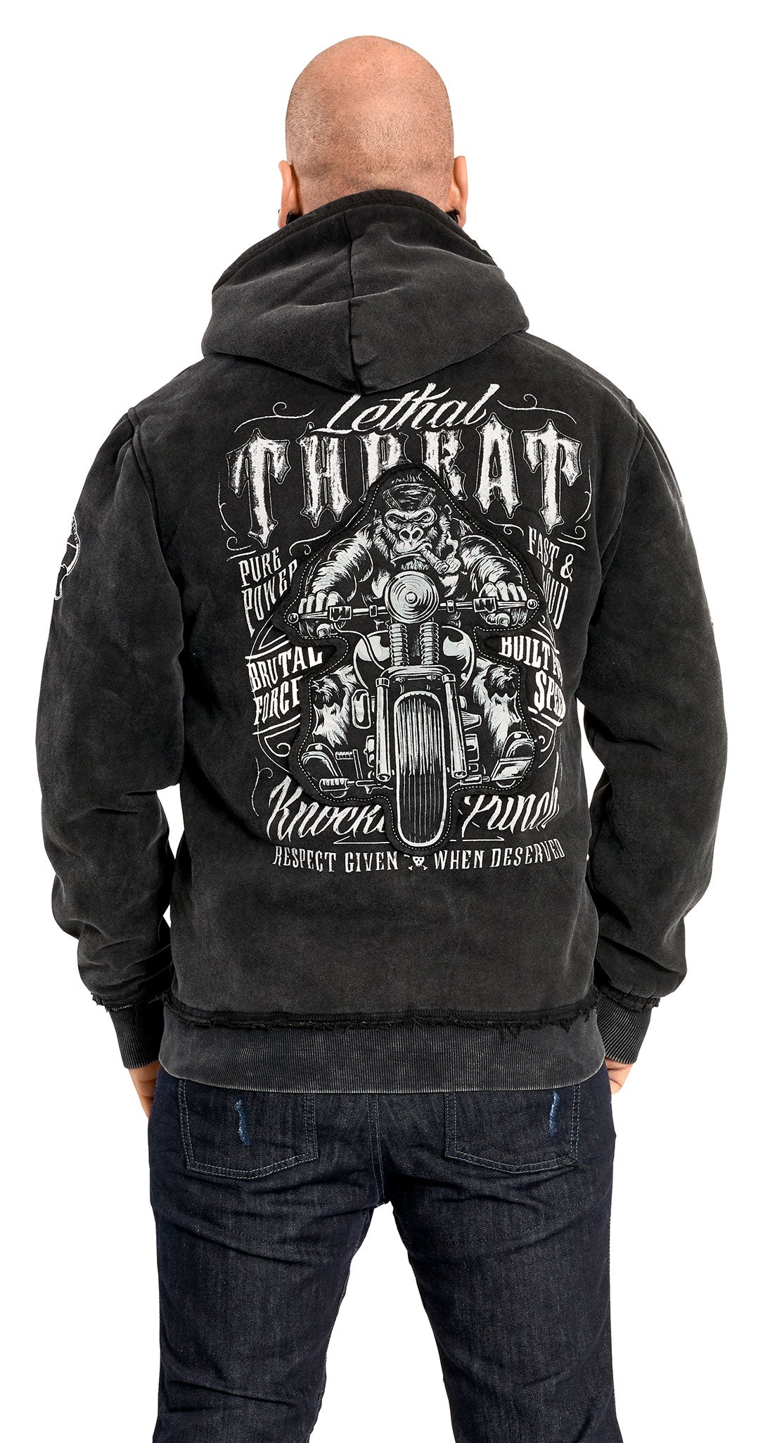Hanorac cu Glugă Riding Gorilla Lethal Threat - Vintage & Destroyed