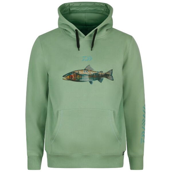 Hanorac D-Vec Hoodie Trout Daiwa - Confort Pescuit, Stil Pistachio - 1
