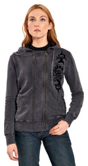 Hanorac Damă Crossbones Lethal Angel - Stil Rebel, Dublu Fermoar