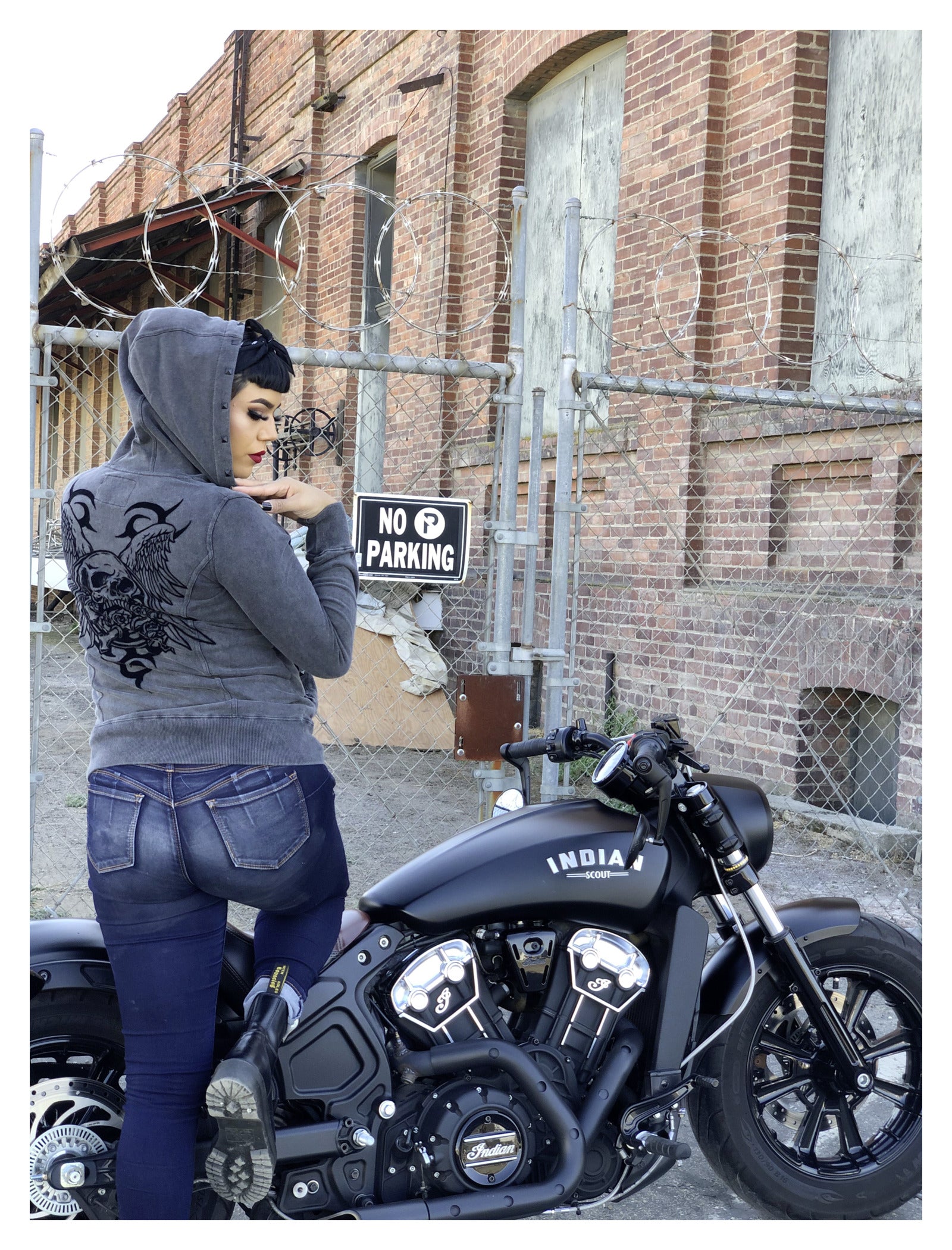 Hanorac Damă Crossbones Lethal Angel - Stil Rebel, Dublu Fermoar