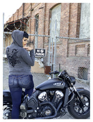 Hanorac Damă Crossbones Lethal Angel - Stil Rebel, Dublu Fermoar