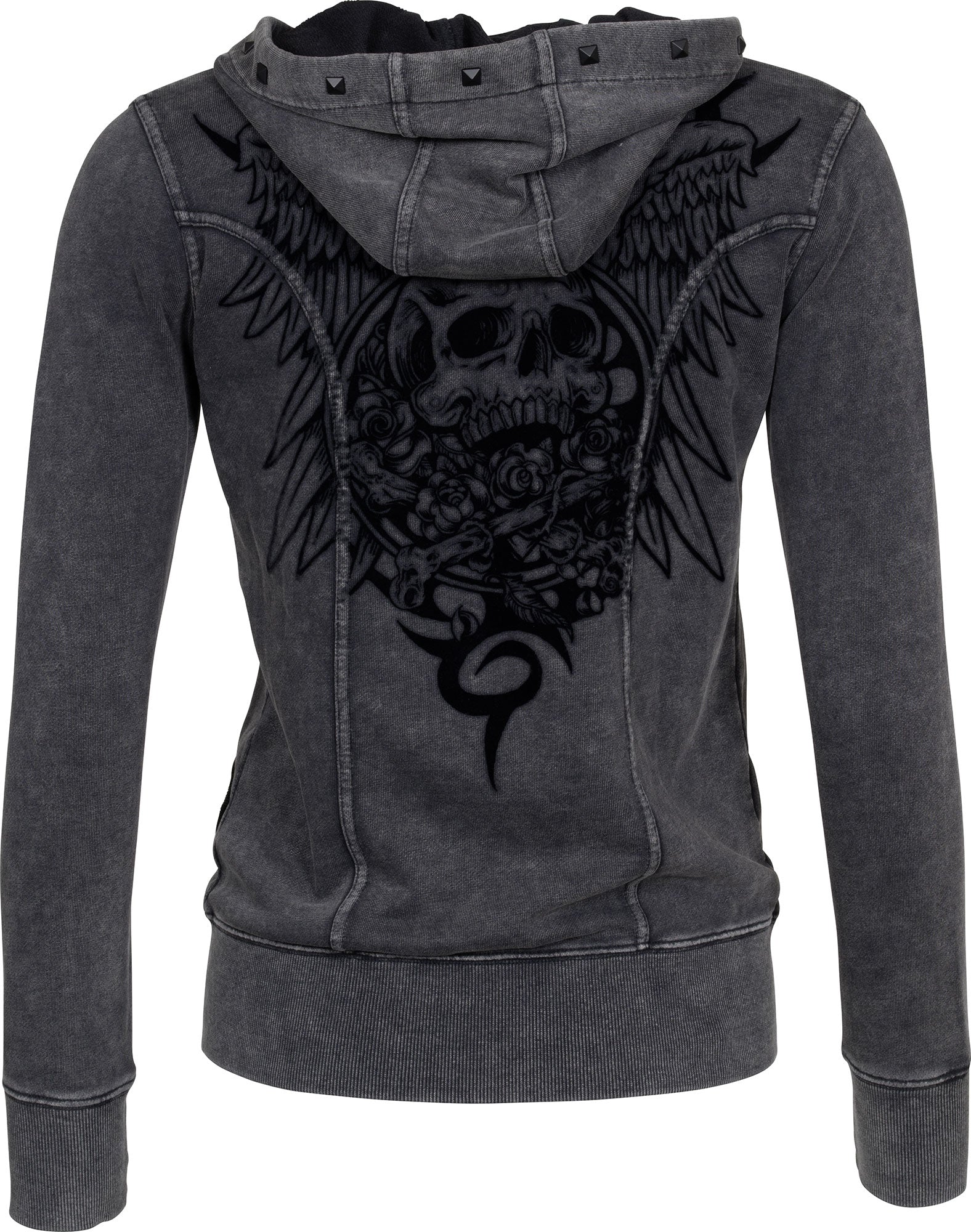 Hanorac Damă Crossbones Lethal Angel - Stil Rebel, Dublu Fermoar