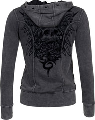 Hanorac Damă Crossbones Lethal Angel - Stil Rebel, Dublu Fermoar