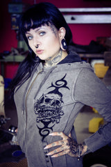 Hanorac Damă Crossbones Lethal Angel - Stil Rebel, Dublu Fermoar