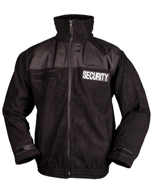 Hanorac Fleece Mil-Tec Security – 100% Poliester, Benzi cu Arici, Negru