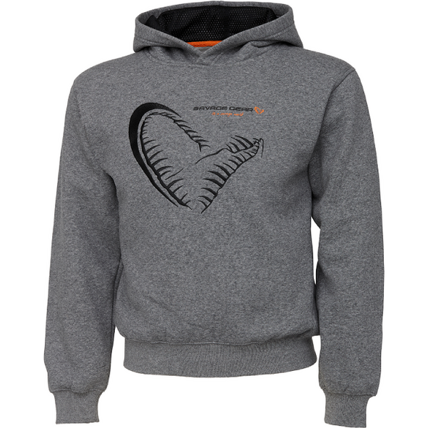 Hanorac Junior Savage Gear Jaw Grey Melange - Confort, Stil Pescuit - 1