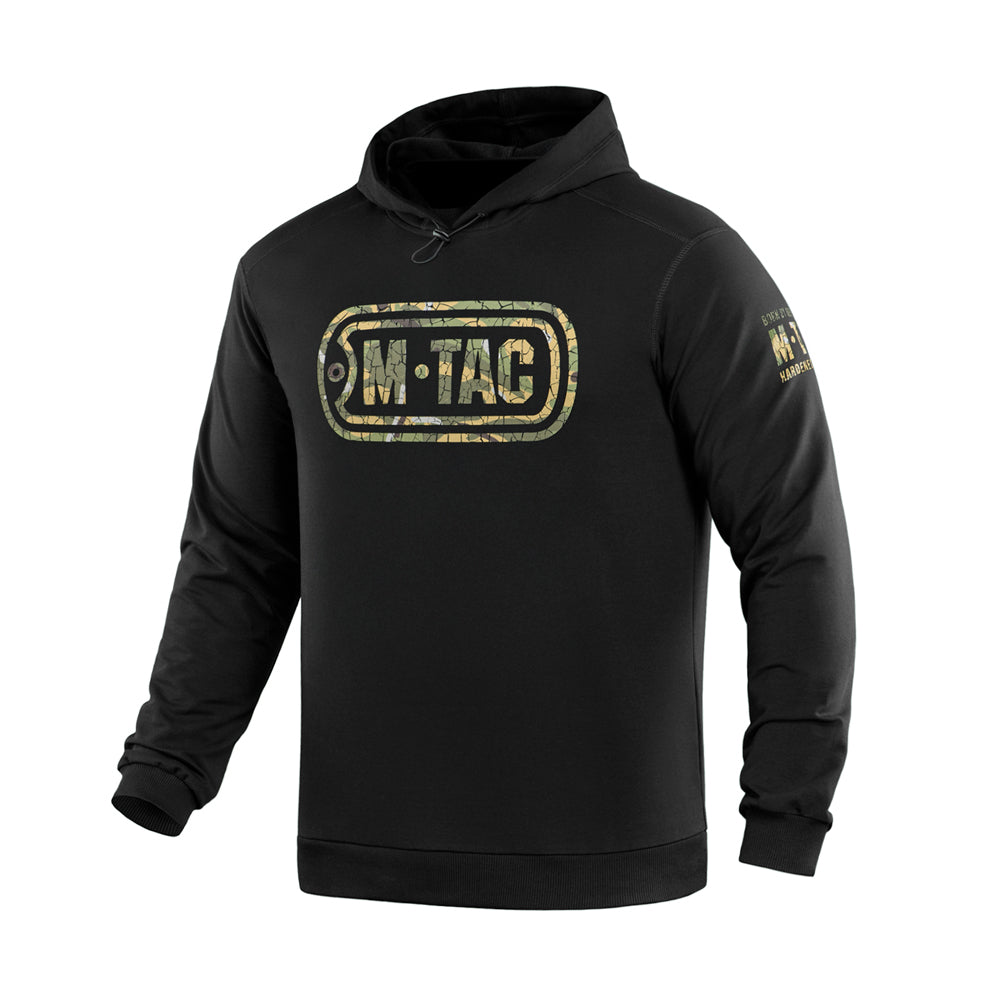 Hanorac Logo M-Tac - Negru Camuflaj cu Mesaj Tactic