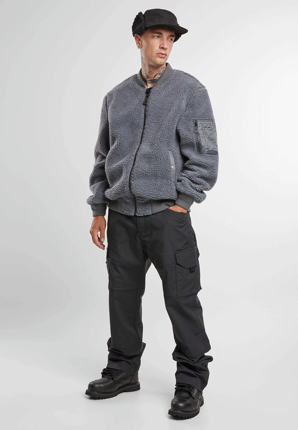 Hanorac MA1 Sherpa Anthracite Brandit - Caldura si Stil Autentic