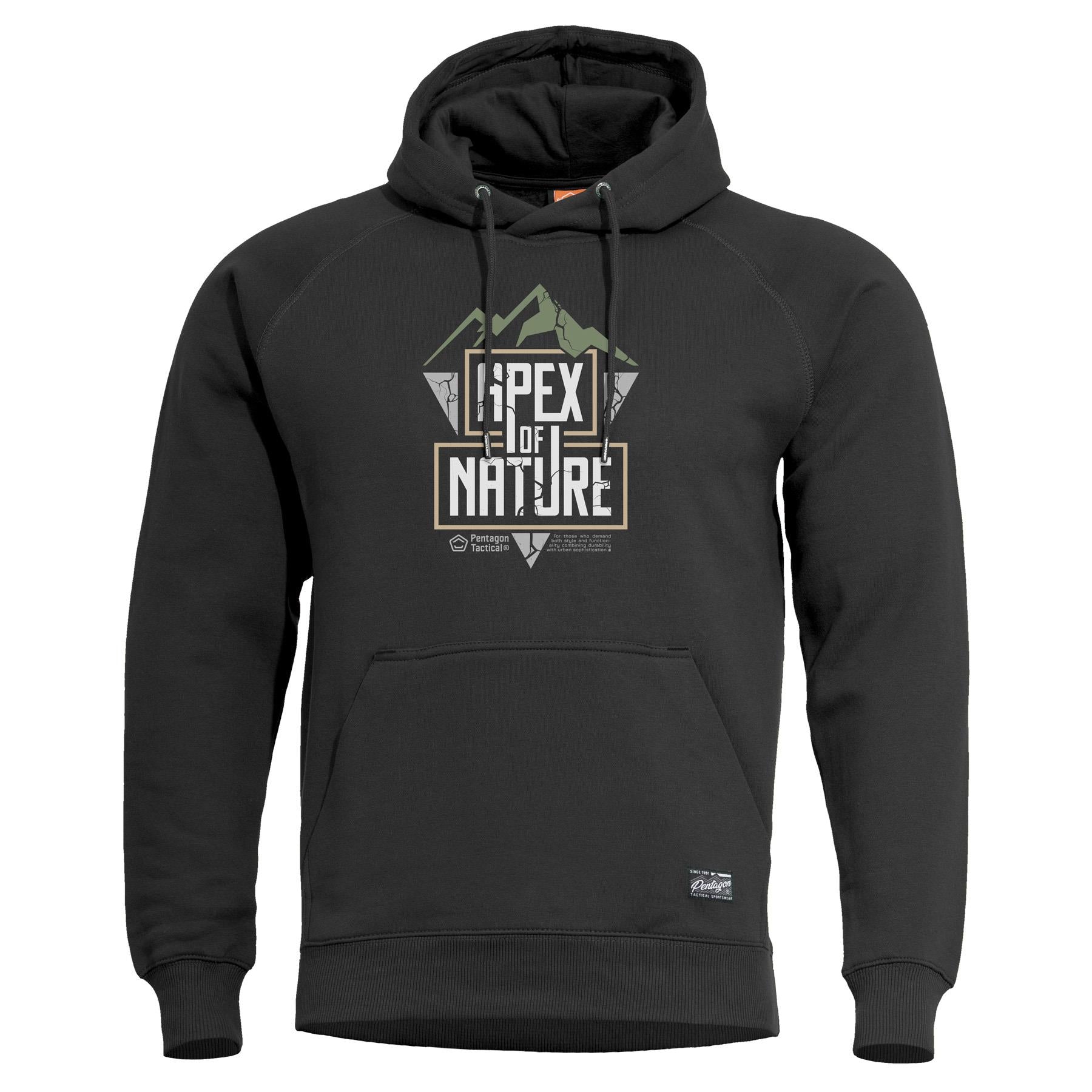 Hanorac Phaeton Hood Sweater "apex Of Nature" | -An Black Pentagon Tactical - Confort Casual și Funcționalitate Tactică Discretă