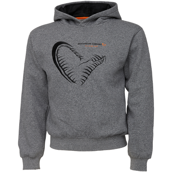 Hanorac Savage Gear JUNIOR JAW - Gri Melange, Confort Pescuit 10-12 Ani - 1