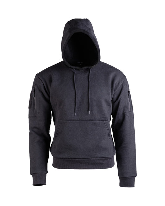 Hanorac Tactic Mil-Tec – 60% Bumbac, Velcro pe Mâneci, Negru