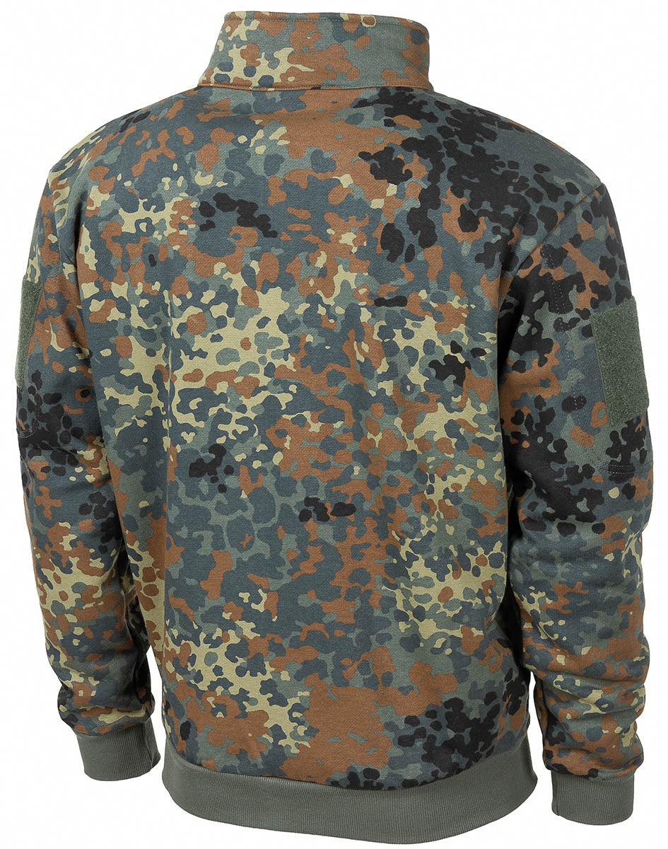 Hanorac "Tactical" Flecktarn BW camo MFH - Fermoar frontal, Buzunare braț