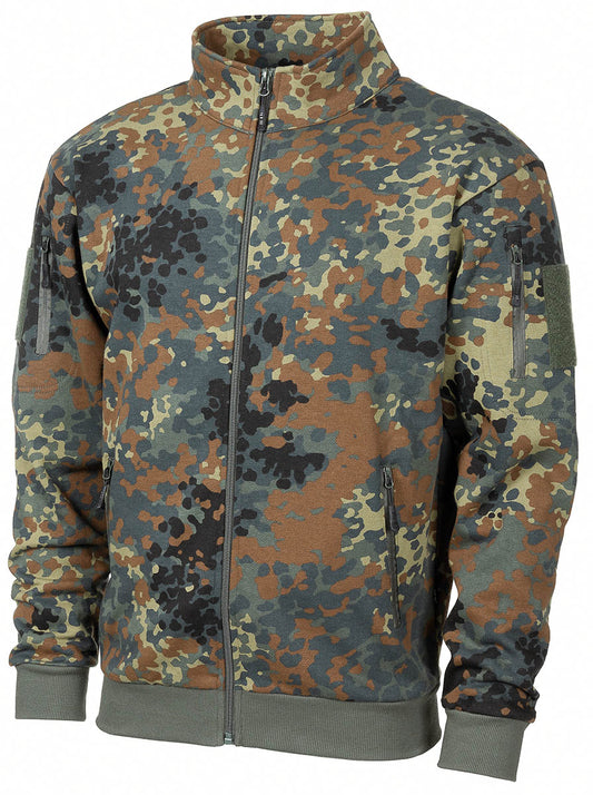 Hanorac "Tactical" Flecktarn BW camo MFH - Fermoar frontal, Buzunare braț