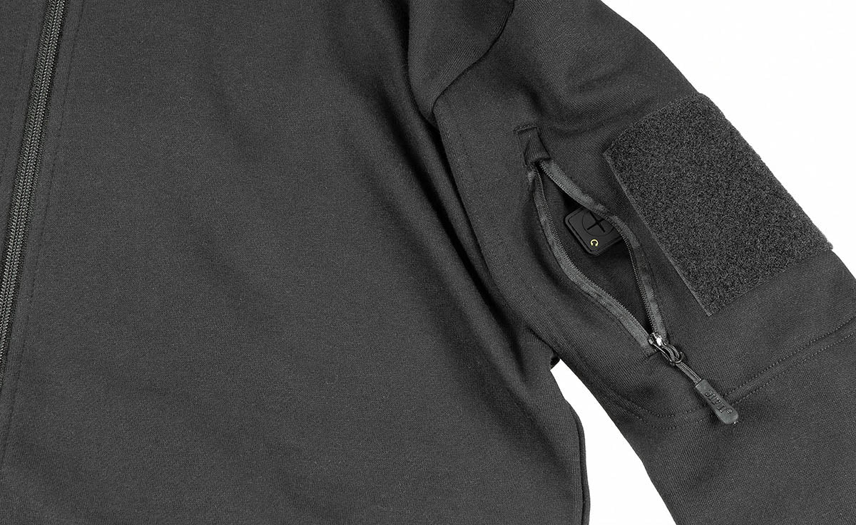 Hanorac Tactical Negru MFH - Fermoar Frontal, Buzunare Braț