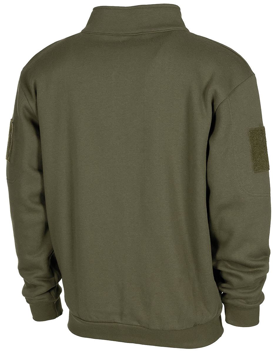 Hanorac Tactical Oliv MFH - Fermoar frontal, Buzunare braț
