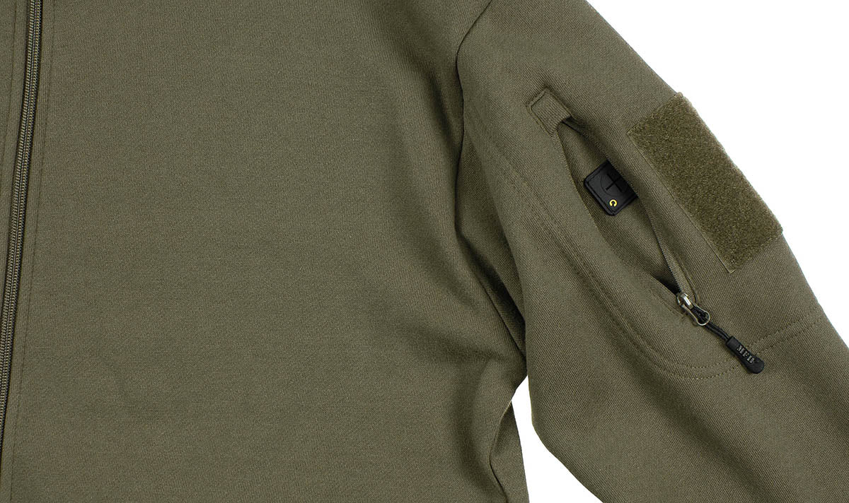 Hanorac Tactical Oliv MFH - Fermoar frontal, Buzunare braț