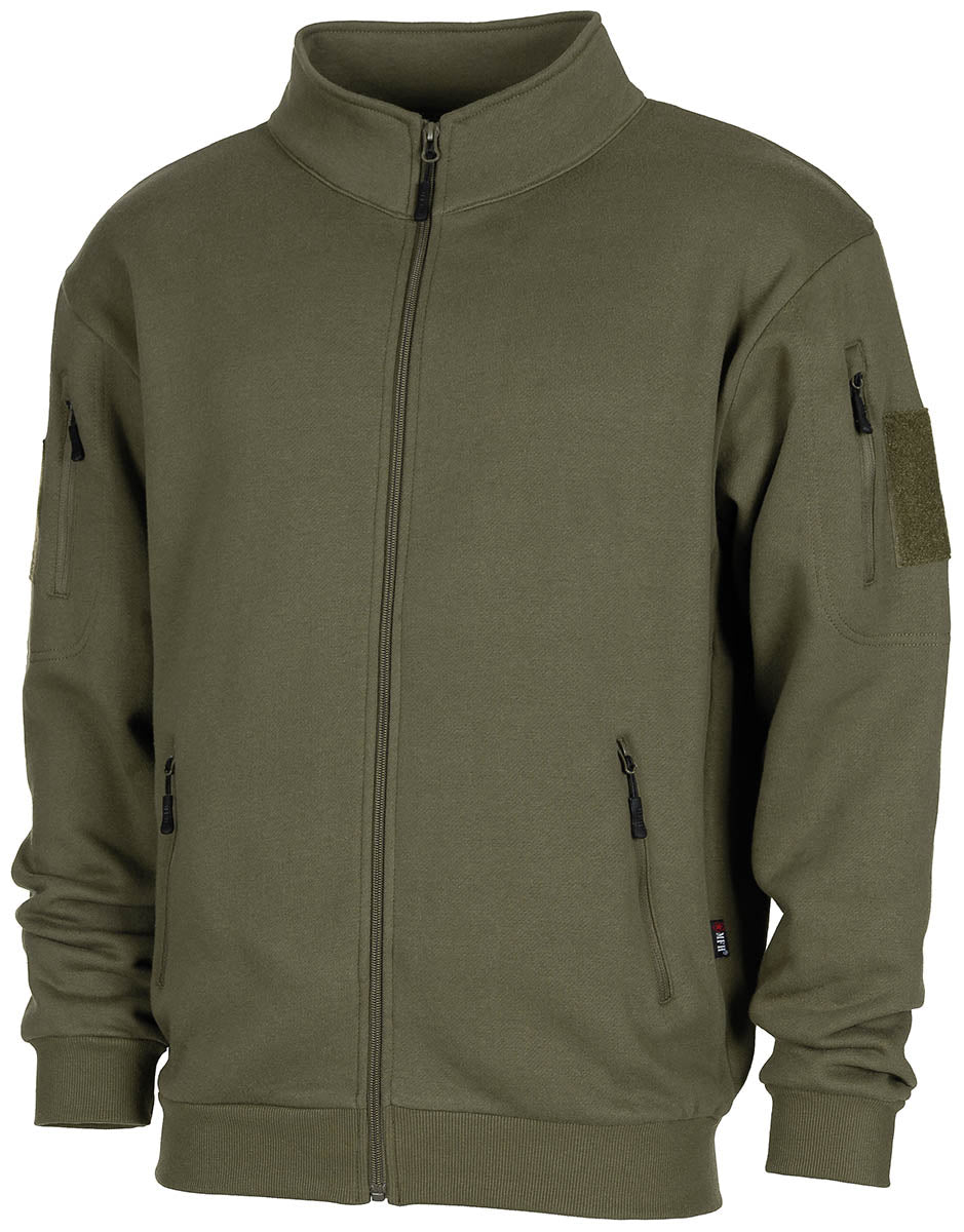 Hanorac Tactical Oliv MFH - Fermoar frontal, Buzunare braț