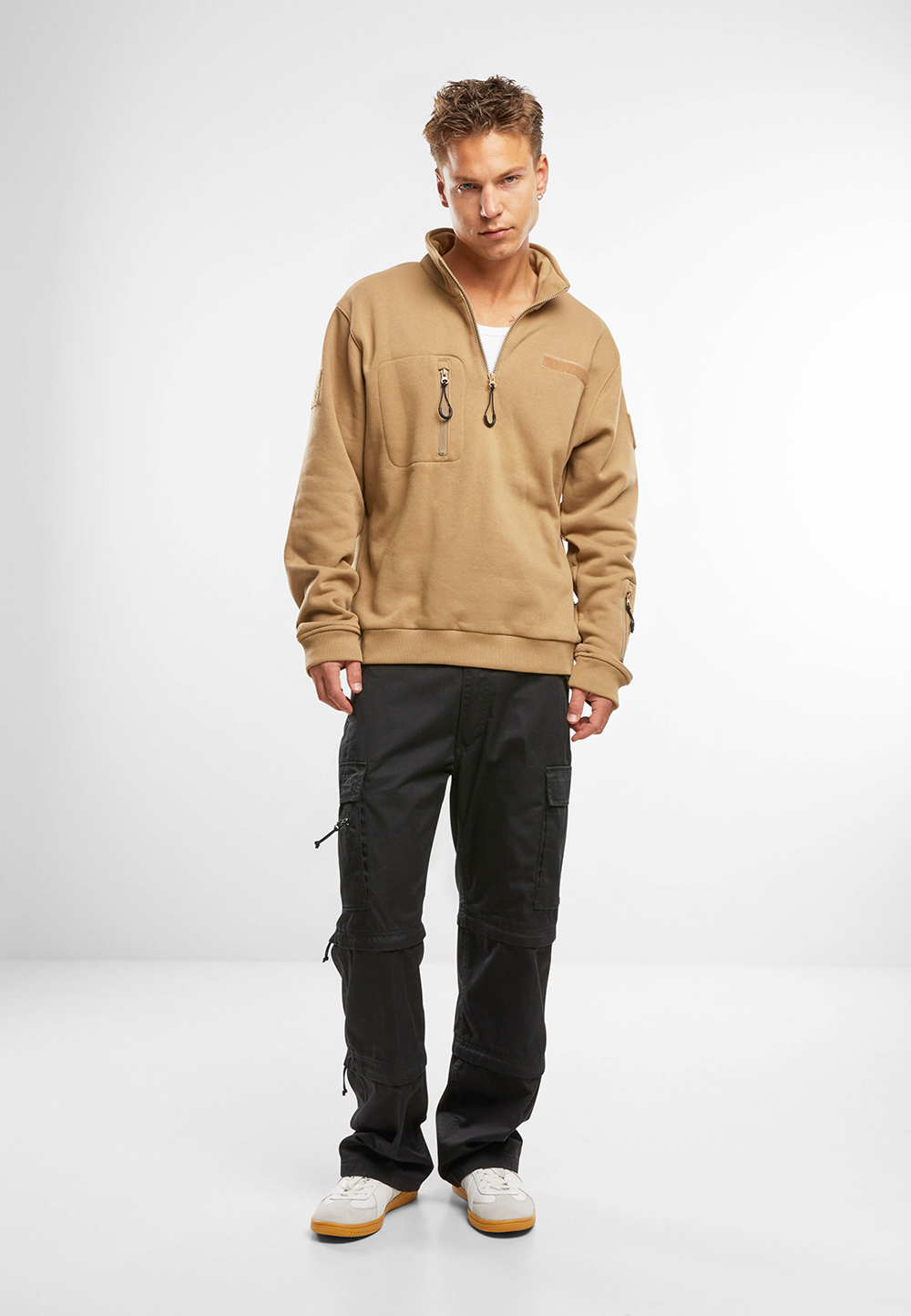 Hanorac Tactical Sweat Troyer Camel Brandit - Caldura si Rezistenta