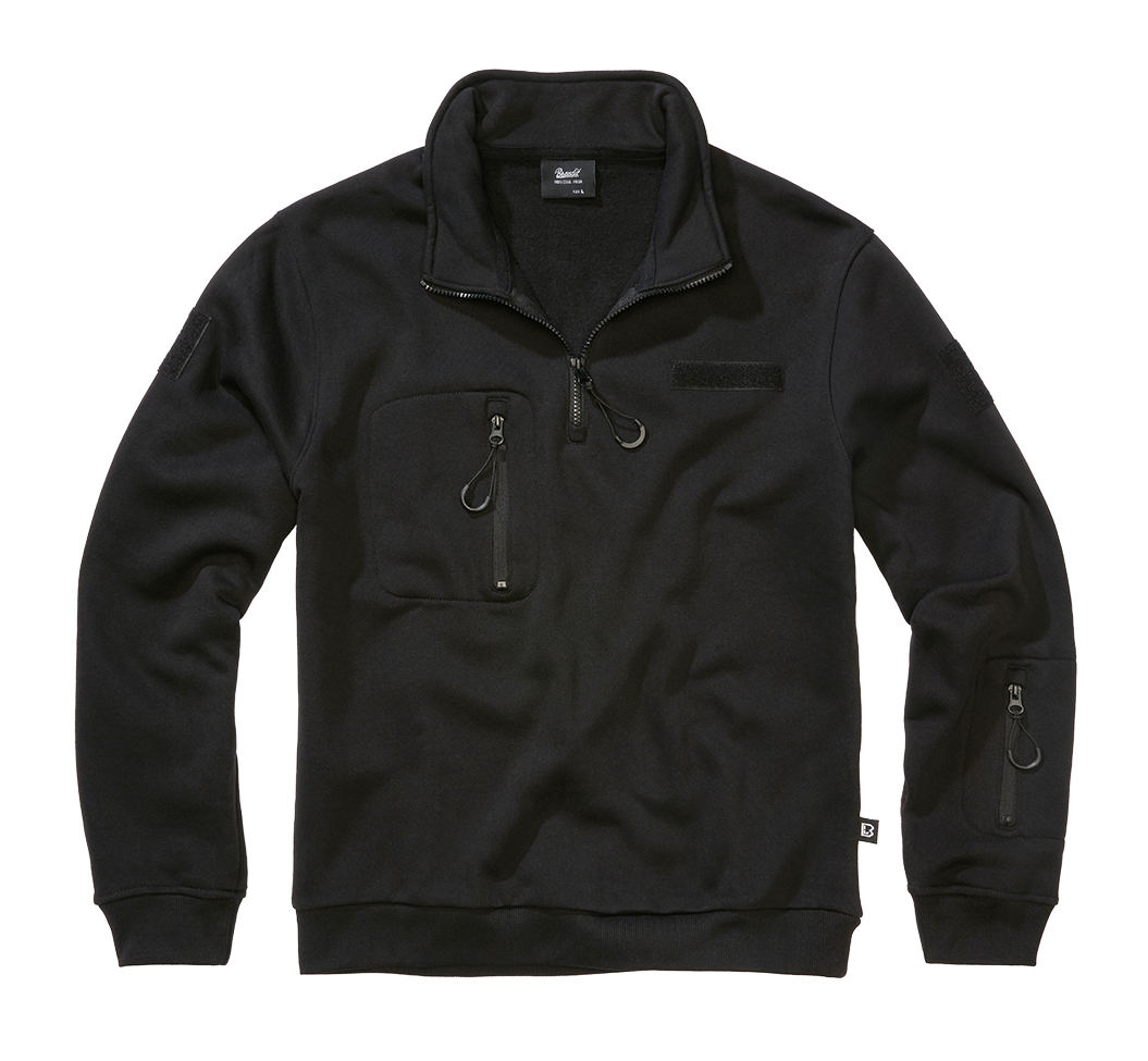 Hanorac Tactical Sweat Troyer Negru Brandit - Caldura si Mobilitate Optima