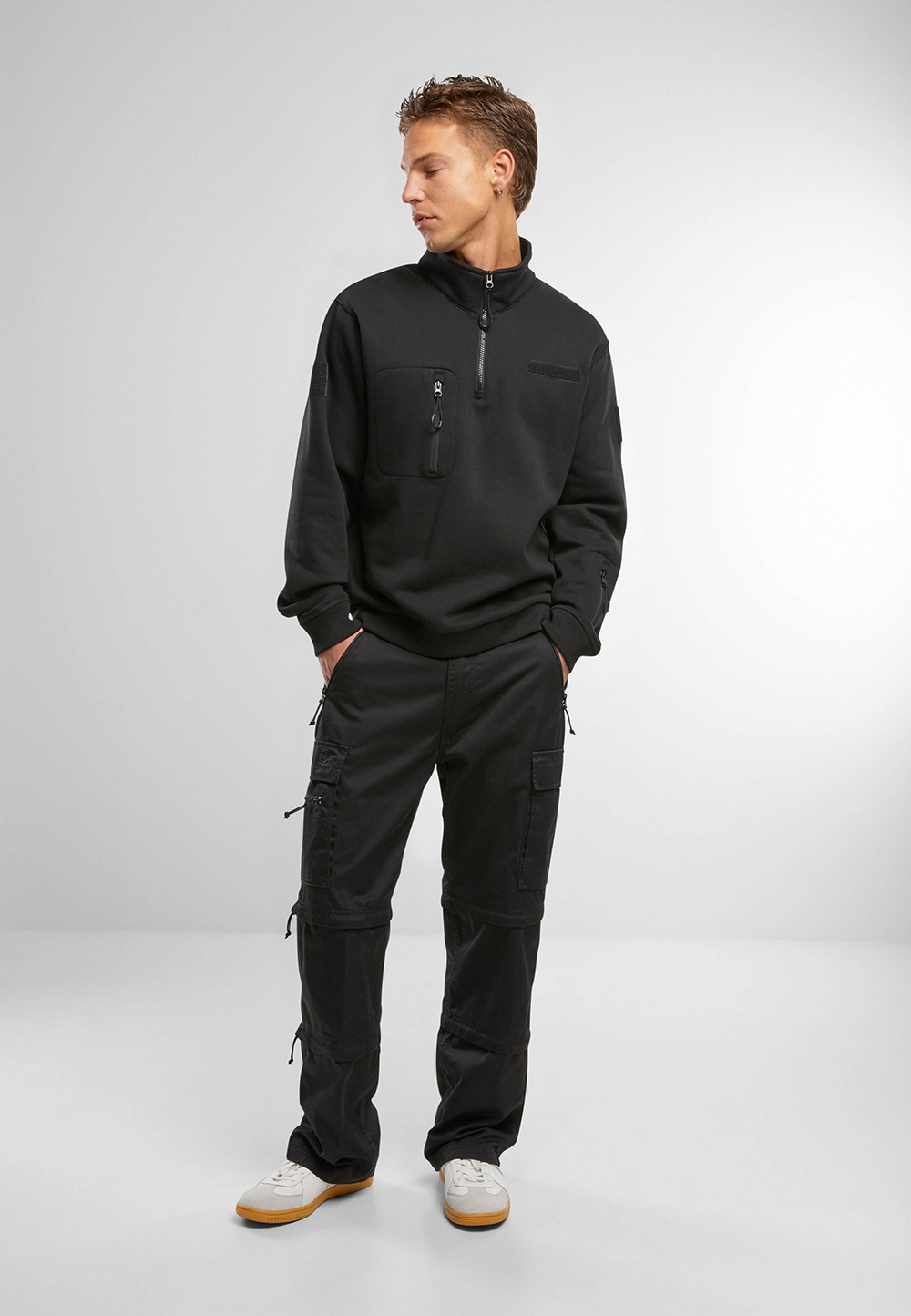Hanorac Tactical Sweat Troyer Negru Brandit - Caldura si Mobilitate Optima